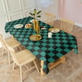 thumbnail image 3 of Teal and Black Checkerboard Pattern Rectangle Tablecloth 60"x102",Waterproof Polyester Rectangle Table Cloth, Wipeable Spillproof Polyester Tablecloth for Dining, Camping, Indoor and Outdoor, 3 of 6