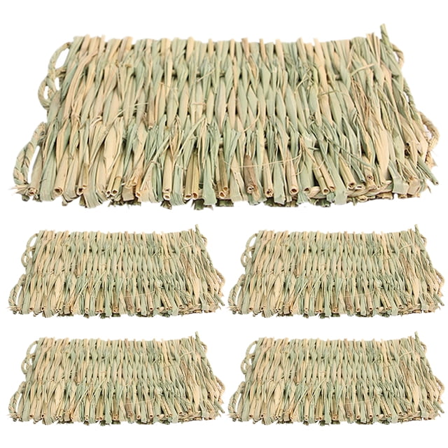 5pcs Straw Mat for Rabbit Bunny Hay Mat Small Animal Cages Woven Mat Rabbit Grass Mat