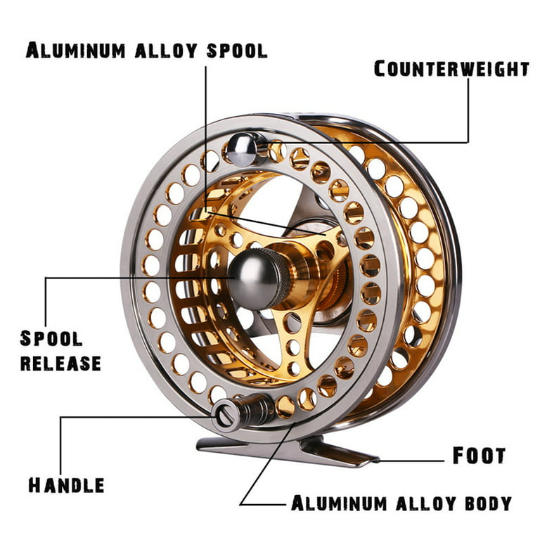Sougayilang Fly Fishing Reel Large Arbor 2+1BB with CNC-Machined Stainless Steel 5/6 7/8, Size: 5/6 Reel