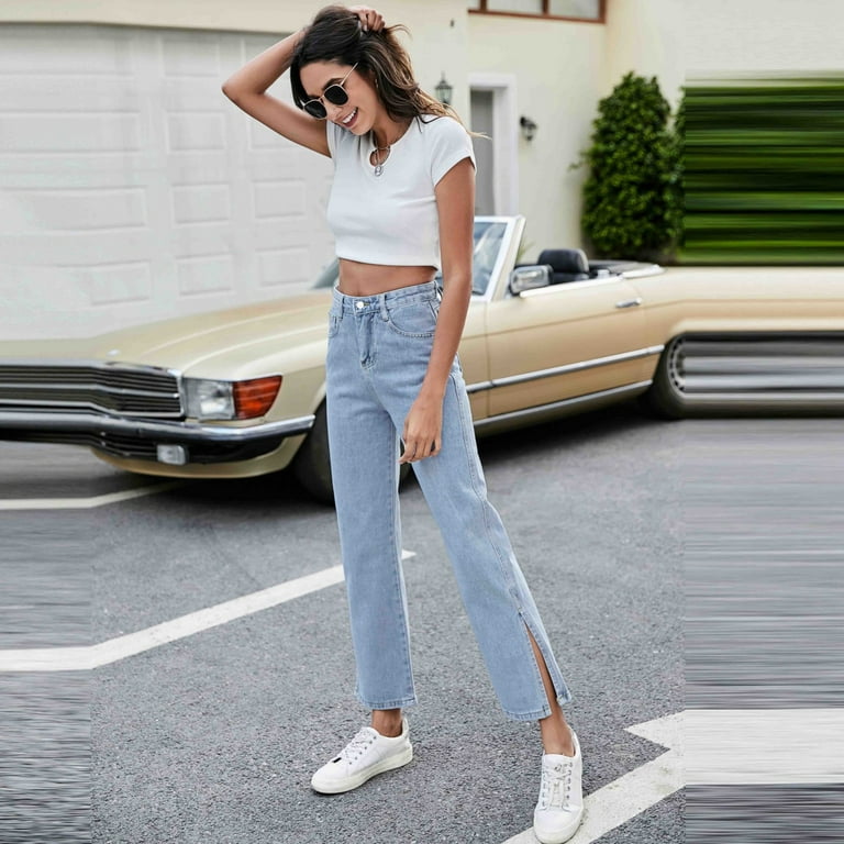 Fiorella Shapewear Butt Lifter Women Jeans High Rise Leatherette