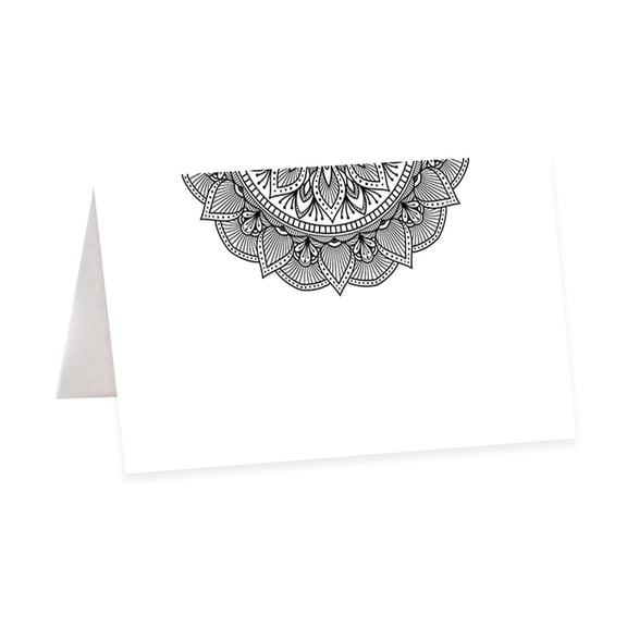 Koyal Wholesale Black Elegant Ornate Table Tent Place Cards for Wedding Party Tables, Seating Name Place Cards, 56 Pack