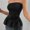 Black, variant on DuoJiaJ Women's Strapless Tank Top Summer Casual Sleeveless Blouse Beach Vacation Pure Color Basic T Shirt For Women With Jeans Women Vest Black L