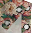 thumbnail image 4 of Ambesonne Pink Flowers Grommet Curtain, Expressionist Blooming, 50"x108", Pale Peach Green Teal, 4 of 5