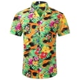 thumbnail image 2 of Camisa hawaiana de playa para hombre, ropa con estampado 3D de hojas de madera, palmeras y2k, blusa informal de verano con solapa y manga corta, 2 of 5