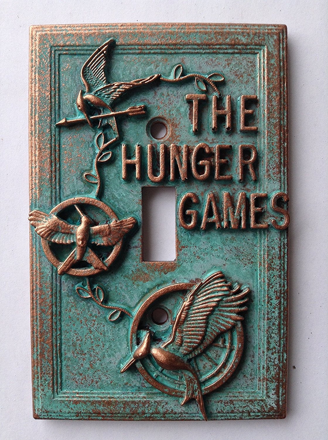 Aged Copper/Patina or Stone The Hunger Games Light Switch Cover 