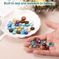 thumbnail image 4 of Glass Beads,40pcs Flat Glass Gemstone Light Sea Blue 0.44lbs (0.47-0.55") Glass Marbles Pebbles for Vase Fillers Aquarium Decor DIY Craft, 4 of 6
