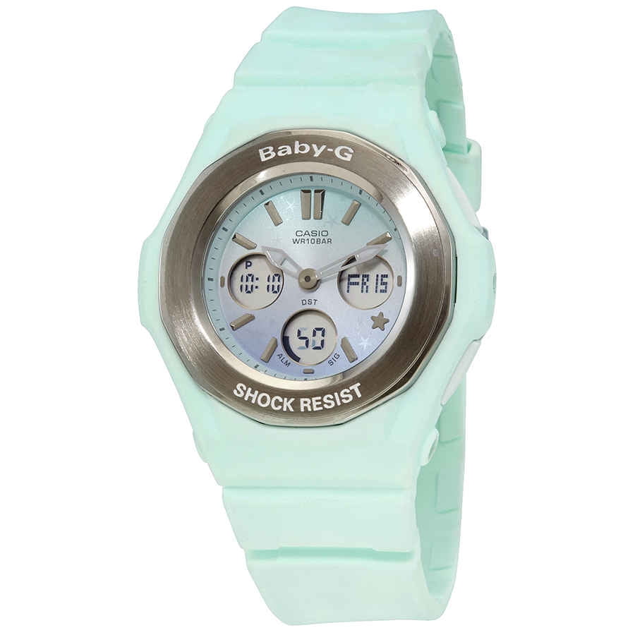 Casio Baby-G Perpetual Alarm Chronograph Quartz Analog-Digital Green Dial  Ladies Watch BGA-100ST-3ADR