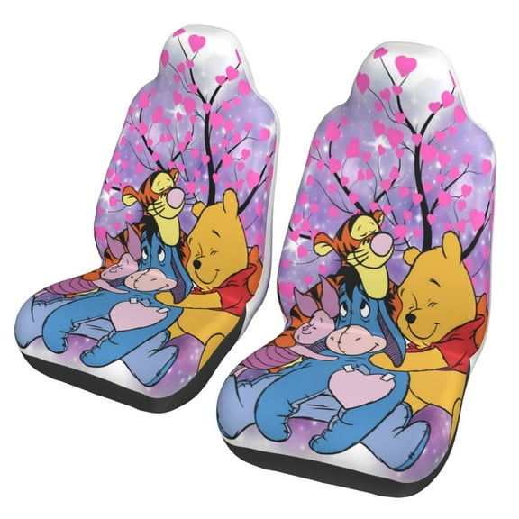 Eeyore Car Seat Cover Colorful Print Front Seat Covers 2 Packs, Vehicle Seat Protector Covers Accessories Fit Most Auto Cars Sedan Truck SUV Van