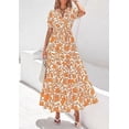 thumbnail image 3 of PRETTYGARDEN Women's Summer Maxi Dresses Boho Floral Short Sleeve V Neck Casual Wedding Guest Beach Vacation Outfits, 3 of 9