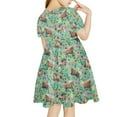 thumbnail image 3 of Yuyamidu Horse Dresses for Teen Girls Floral Scoop Neck Swing Twirl Clothes Self Cultivation Princess Dress for Kids 5-6 Years Breathable Dresses Soft Knee Length Dress, Green, 3 of 6
