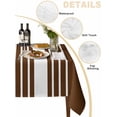 thumbnail image 3 of Brown White Stripe Tablecloth Rectangle Table Cloth 52x70, Waterproof Tablecloth Outdoor Table Cloth, Modern Rustic Vertical Striped Washable Table Cover for Kitchen Dinning Party, 3 of 8