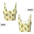 thumbnail image 5 of Haiem Yellow Corn Pattern Womens Sports Bra - U Neck Padded Low Impact Yoga Bra Workout Crop Top Gym Moisture-Wicking Workout Vest -Medium, 5 of 9