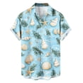 thumbnail image 5 of Xcmzpl Hawaiian Print Vacation Aloha Shirt for Men Rolled-up Short Sleeve Casual Button Down Shirts Lightweight Summer Graphic Tees Mint Green L, 5 of 7