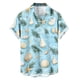 thumbnail image 4 of Blusa y camisa de manga corta con cuello vuelto para hombre, blusa informal de moda con cuello vuelto, blusa estampada de manga corta con botones, blusa de poliéster para hombre, 4 of 6