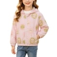 thumbnail image 3 of Ultrave Girls' Hooded Jacket, Zip Up Elastic Cuff Hem Cute Coat Long Sleeve Casual Windbreaker with Side Pockets for 1-9Y, 3 of 8