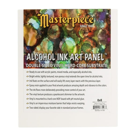 Masterpiece Alcohol Ink Art Panel - 8" x 8", Single Panel
