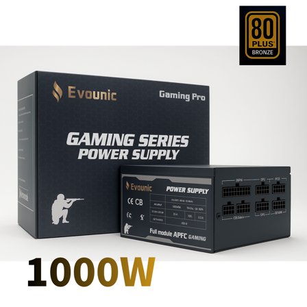 1000W 80 Plus Bronze Certified ATX Power Supply – Full Modular PSU with Active PFC, Dual/Quad Core Support, SLI/Crossfire, Haswell Ready – Gaming/Desktop PC Compatible