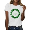 thumbnail image 2 of Casual Crewneck Graphic Tees for Women Summer Cute Short Sleeve Holiday Family Match T-Shirt Tops, 2 of 8