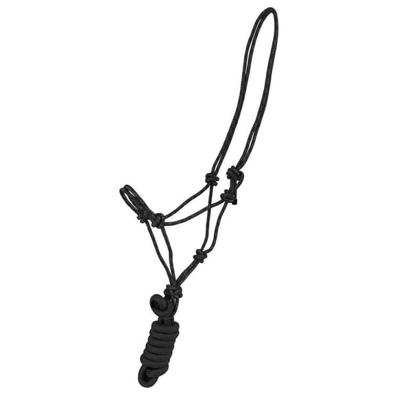 Pony Adjustable Braided Nylon Cowboy Knot Rope Halter w/ Lead