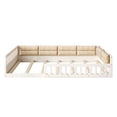 thumbnail image 5 of Jopath Full Size Upholstered Platform Bed with Guardrail and Pillow,Wood Floor Bed for Teen Boys Girls Beige, 5 of 9