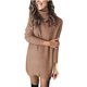 thumbnail image 1 of Moda mujer pulóver manga larga otoño sólido Casual Turn Down Collar sudadera vestido Fridja NMB744, 1 of 7
