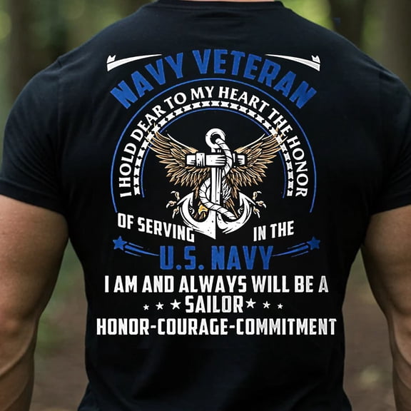 Trenditee US Navy Veteran T-Shirt, Proud U.S. Navy Sailor Military Tee