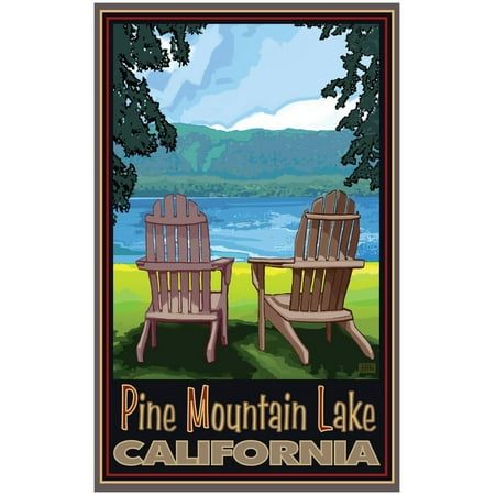 Pine Mountain Lake California Adirondack Chairs Lake Travel Art Print Poster By Joanne Kollman 30 X 45