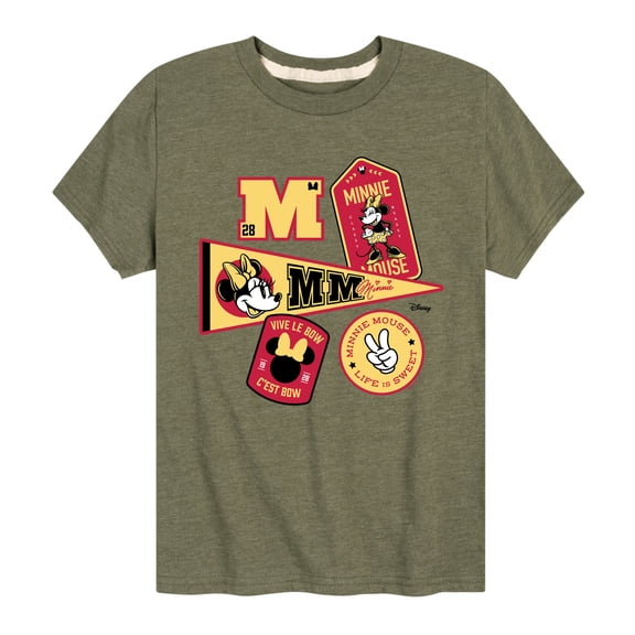 Disney - Minnie Mouse - College Icons - Youth Short Sleeve Graphic T-Shirt