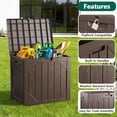 thumbnail image 5 of LOJIAWOWE 30 Gallon Outdoor Deck Box, Lockable Waterproof Storage Box for Patio Cushions & Garden Tools, Weatherproof Deck Storage Container with Tool-Free Assembly (Brown), 5 of 6