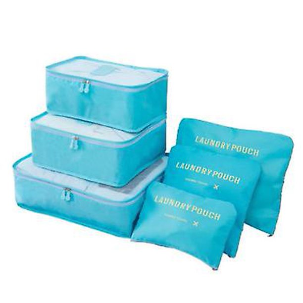 Bolsas de embalaje organizadoras de viaje, juego de cubos de embalaje de viaje de 6 piezas para ropa Organizadores de equipaje de viaje Bolsas de almacenamiento ShuxiuWang 8390611681067
