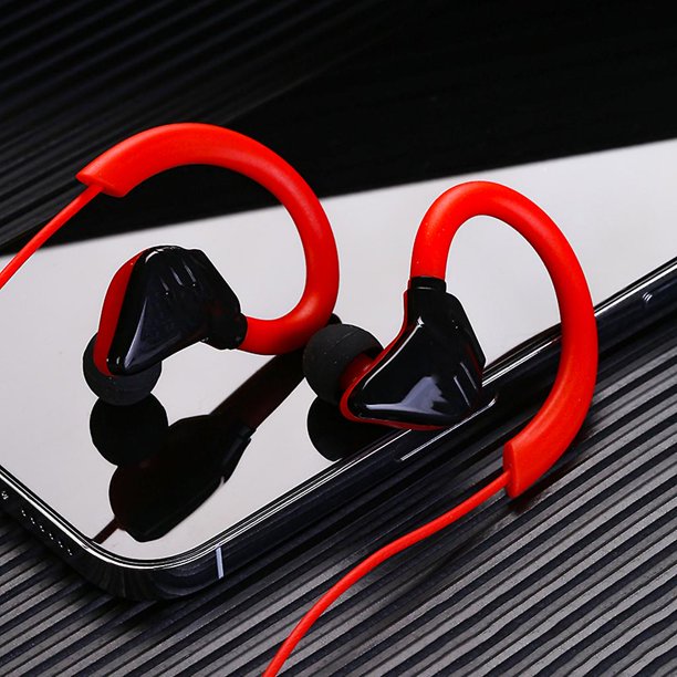 Auriculares deportivos con cable para correr con micrófono, ideales para hacer ejercicio, gimnasio