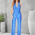 thumbnail image 4 of Ankishi Sequin Jumpsuits for Women Deep V Sexy Halter Sequin Jumpsuit Cowl Neck Backless Romper for Night Club Dating, 4 of 7