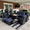 Black /Navy Blue, variant on LayinSun 5 Pieces Outdoor Patio Furniture Set, Rattan Wicker Sectional Swivel Rocker Chairs Sets