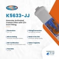 thumbnail image 4 of Omnipure K5633-JJ 1/4-Inch Quick Connect Fitting GAC T33 Granular Carbon Inline Filter 2.5 x 12 Inch, 4 of 7