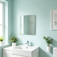 thumbnail image 2 of Inerposs Wall Mirror, Adhesive Stick On Mirror, Rounded Corner Design, Explosion Proof HD Reflection, Bathroom Decor Accent Piece, 2 of 2