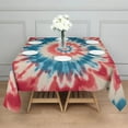 thumbnail image 3 of Red Blue Tie Dye Flower Square Tablecloth,Waterproof Square Table Cover,Wipeable Spillproof Washable Table Cover for Home Kitchen Party Decor 52"x52"(132x132cm), 3 of 6
