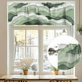 thumbnail image 7 of Sage Green Valances for Windows, 42 x 18in, and White Ombre Striped Wave Gradient Rod Pocket Kitchen Valance Curtain Light Filtering Window Treatments for Living Room Bedroom, 1 Panel, 7 of 7