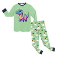 thumbnail image 5 of Hessimy Toddler Boys Girls Spring Summer Cute Print 2Pcs Short Sleeve Tops Pants Soft Sleepwear Pjs Casual Set, Short Sleeve Pjs, 2M-12Y(Light Green,7-8 Years), 5 of 5