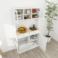 thumbnail image 3 of CQSXDA Kitchen Trash Can Storage Cabinet 67.7 Inches White With 3 Adjustable Shelves 2 Drawers Perfect For Home Organization, 3 of 7