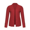 thumbnail image 5 of Olyvenn Winter Fashion Women Lapel Neck Long Sleeve Gold Button Blazer Solid Color Suit Jacket Office Work Outwear Red 14, 5 of 5