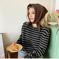 thumbnail image 4 of Women Knitted Triangular Scarf, Lightweight Soft Neck Warmer Shawl with Cut-Out, Versatile Knit Neck Wrap for Daily Fall Outfit, 4 of 6