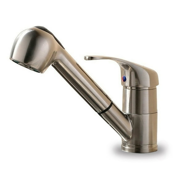 iSpring L8220NBN Lead-Free Contemporary Single Handle Pull-Down Kitchen Faucet, Brushed Nickel