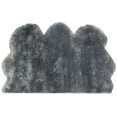 thumbnail image 4 of Safavieh Sheep Skin Collection SHS121B Handmade Rustic Glam Genuine Pelt 3.4-inch Extra Thick Area Rug, 3'7" x 5'11", Steel Blue, 4 of 4