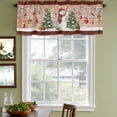 thumbnail image 3 of Christmas Curtain Valances for Windows, Kitchen Valance Window Treatments Panel 2 Pack, Xmas Tree Snowman Birch Snowflakes Balls Plaid Rod Pocket Short Curtains for Bathroom Bedroom 42 x 12 Inch, 3 of 8
