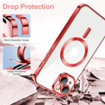 thumbnail image 3 of Entronix Transparent Phone Case for Apple iPhone 15 Clear Magnetic Case, [Yellow Resistant] Slim Fit Shockproof Transparent Crystal Clear Magnetic Case for Apple iPhone 15, Red, 3 of 6