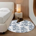 thumbnail image 2 of Round Rugs 4Ft, Blue Fruit Round Area Rug Washable Indoor Throw Carpet, Vintage Plant Nature Botanical Flower Floral Soft Non Slip Circle Rug for Kitchen Nursery Room Home Decor Aesthetic, 2 of 8