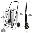 thumbnail image 6 of DEXTRUS Metal Folding Shopping Cart, Heavy Duty Rolling Grocery Cart with Lockable Wheels and Adjustable Handle, 6 of 8