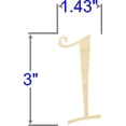 thumbnail image 2 of Pack of 1, 3 Inch x 1/4" Baltic Birch 1 Wood Numbers in The Curlz Font for Wood Craft Project, Children or Adult Art Work, Home and Holiday Décor and DIY Fun, Made in USA, 2 of 2