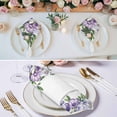 thumbnail image 2 of Cloth Napkins Set of 6 - 20x20 Inches, Purple Flowers Washable Reusable Table Napkins, Spring Watercolor Floral Leaves Plants Soft & Absortbent Dining Napkin for Party Wedding Hotel Restaurant, 2 of 8