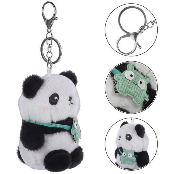 MLINS Plush Panda Keychain Multicolored Stuffed Animal Pendant for Hanging Keys Lightweight and Compact